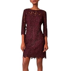 LOFT Purple Shift Lace Dress - size 00P